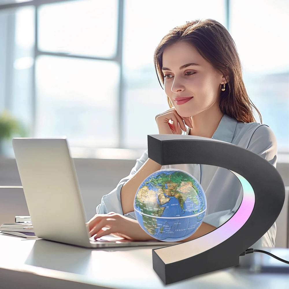 Novelty Ball Light Birthday Gifts Magnetic Levitation Globe Floating LED World Map Home Decoration Electronic Antigravity Lamp