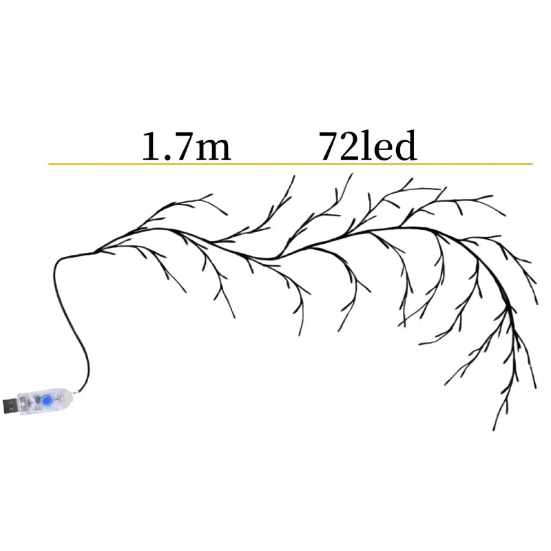 LED Bendable Willow Vine Lights, 8Moeds Rattan Tree Decorative Light, Night Light, For Wall Bedroom Indoor Outdoor Christmas