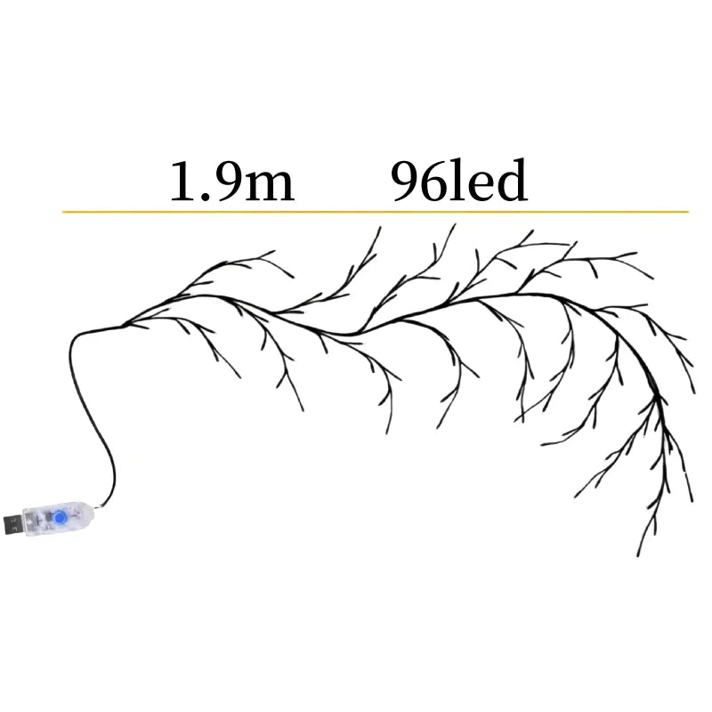 LED Bendable Willow Vine Lights, 8Moeds Rattan Tree Decorative Light, Night Light, For Wall Bedroom Indoor Outdoor Christmas
