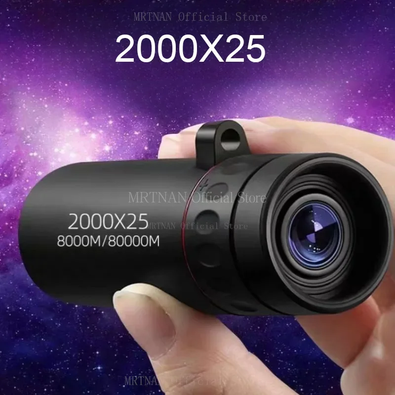 2025 2000X25 HD Monocular Telescope, Compact Portable for Travel, Hiking, Fishing, Camping, Stargazing, Concerts & Bird Watching