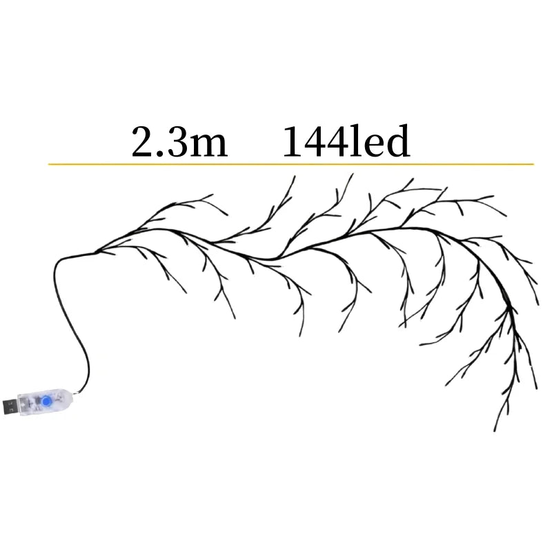 LED Bendable Willow Vine Lights, 8Moeds Rattan Tree Decorative Light, Night Light, For Wall Bedroom Indoor Outdoor Christmas