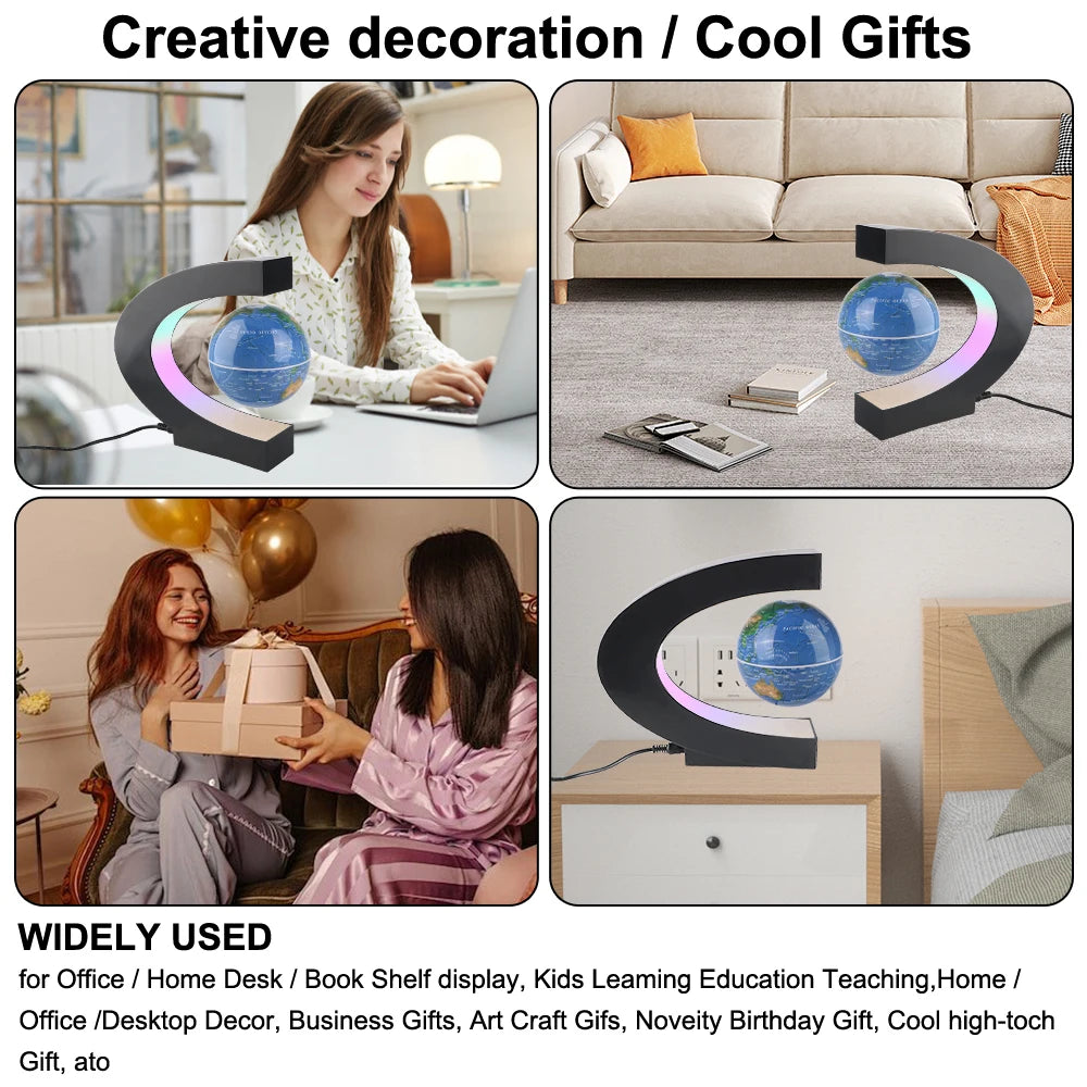 Novelty Ball Light Birthday Gifts Magnetic Levitation Globe Floating LED World Map Home Decoration Electronic Antigravity Lamp