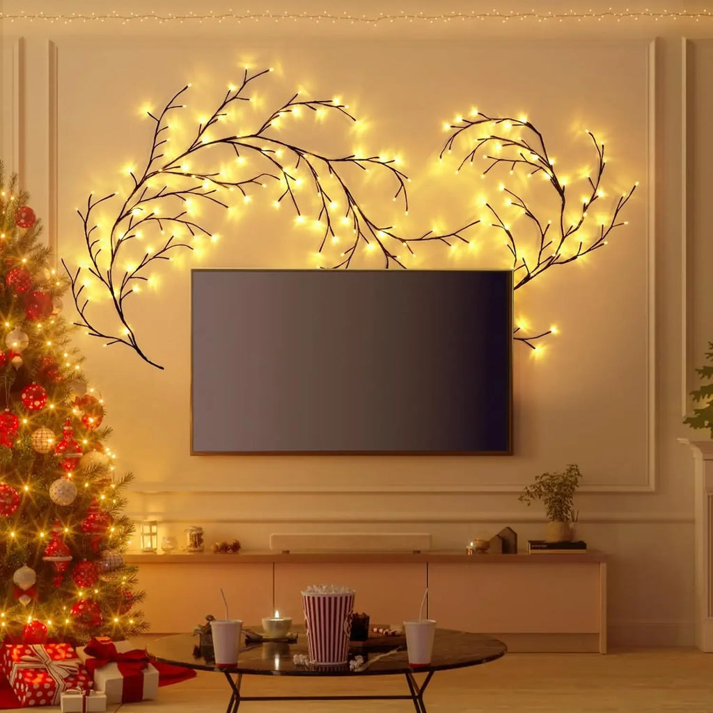 LED Bendable Willow Vine Lights, 8Moeds Rattan Tree Decorative Light, Night Light, For Wall Bedroom Indoor Outdoor Christmas