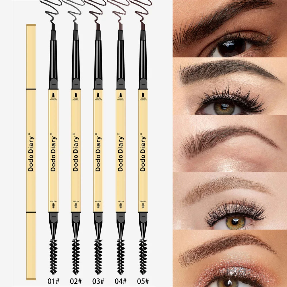 2 In 1 Deluxe Golden Strip Eyebrow Pencil Long-Lasting Waterproof for Precise Application Line Color Delicate Makeup