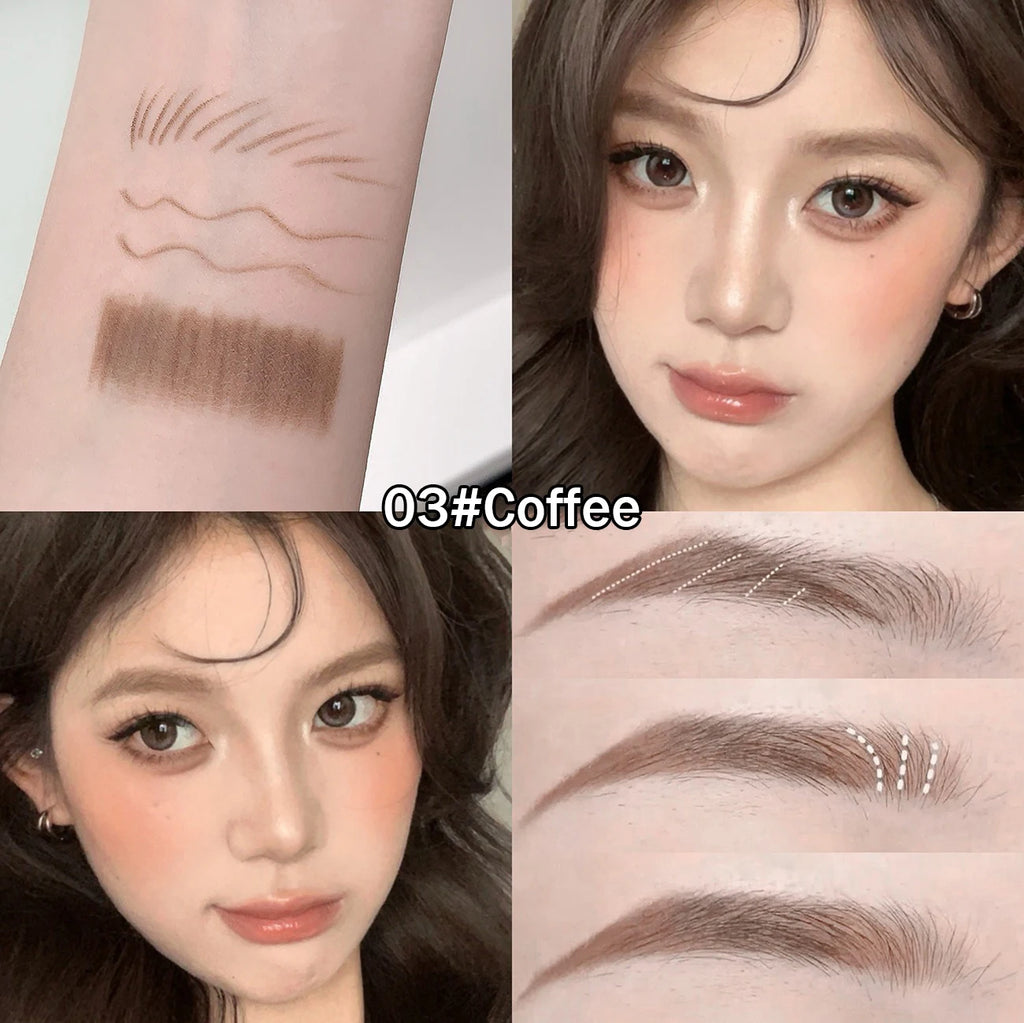 6 Colors Double Head Eyebrow Pencil with Spiral Eyebrow Brush Blade Shaping Brow Natural Smudge-Proof Waterproof Tattoo Pencil