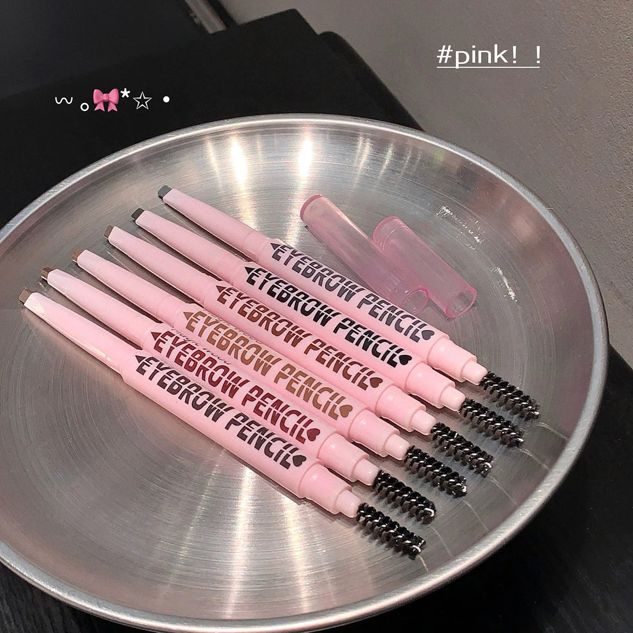 6 Colors Double Head Eyebrow Pencil with Spiral Eyebrow Brush Blade Shaping Brow Natural Smudge-Proof Waterproof Tattoo Pencil