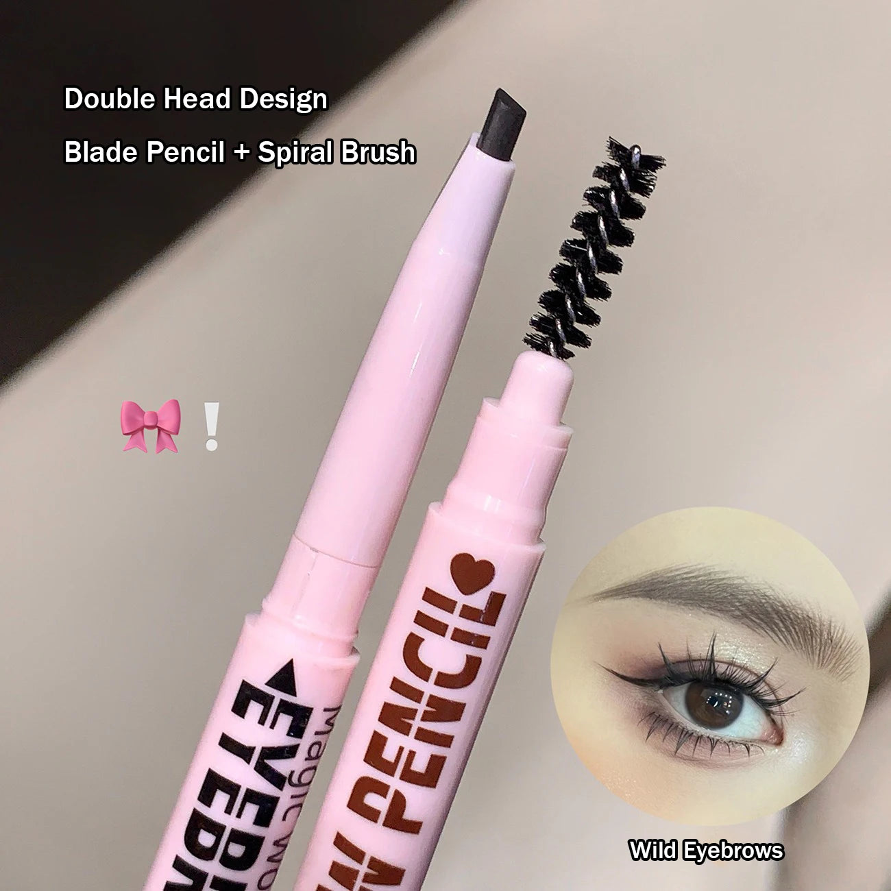 6 Colors Double Head Eyebrow Pencil with Spiral Eyebrow Brush Blade Shaping Brow Natural Smudge-Proof Waterproof Tattoo Pencil