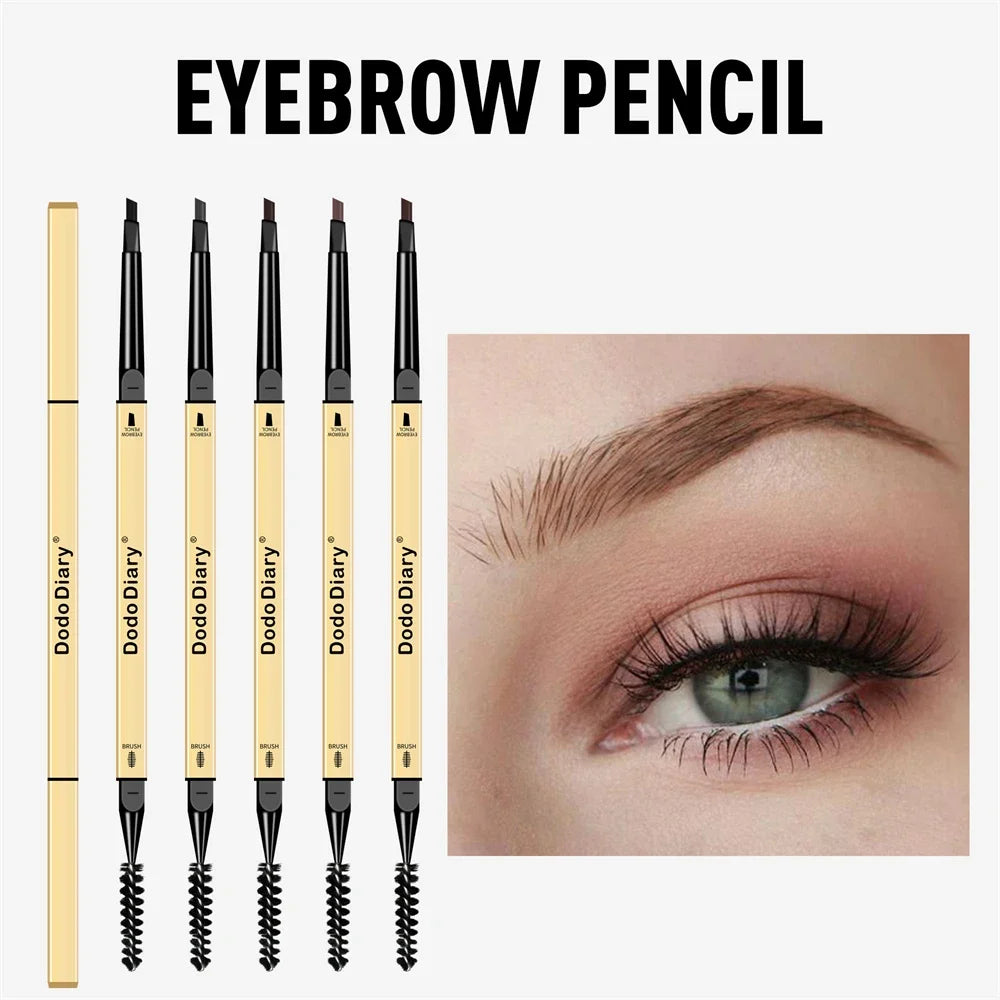 2 In 1 Deluxe Golden Strip Eyebrow Pencil Long-Lasting Waterproof for Precise Application Line Color Delicate Makeup