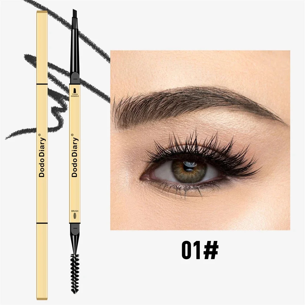 2 In 1 Deluxe Golden Strip Eyebrow Pencil Long-Lasting Waterproof for Precise Application Line Color Delicate Makeup