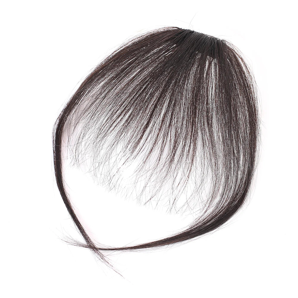 100% Real Human Straight Hair 3D Bangs Side Fringe For Women Natural-Looking Wispy Hair Clip-In Extensions