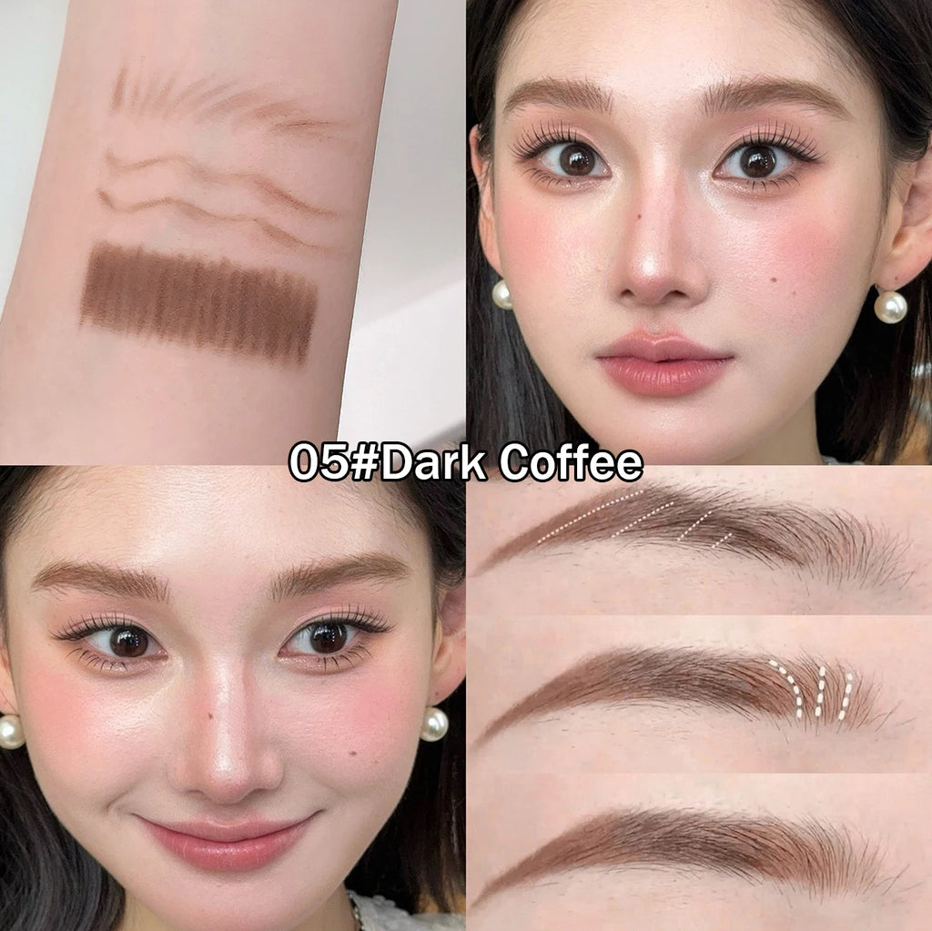 6 Colors Double Head Eyebrow Pencil with Spiral Eyebrow Brush Blade Shaping Brow Natural Smudge-Proof Waterproof Tattoo Pencil