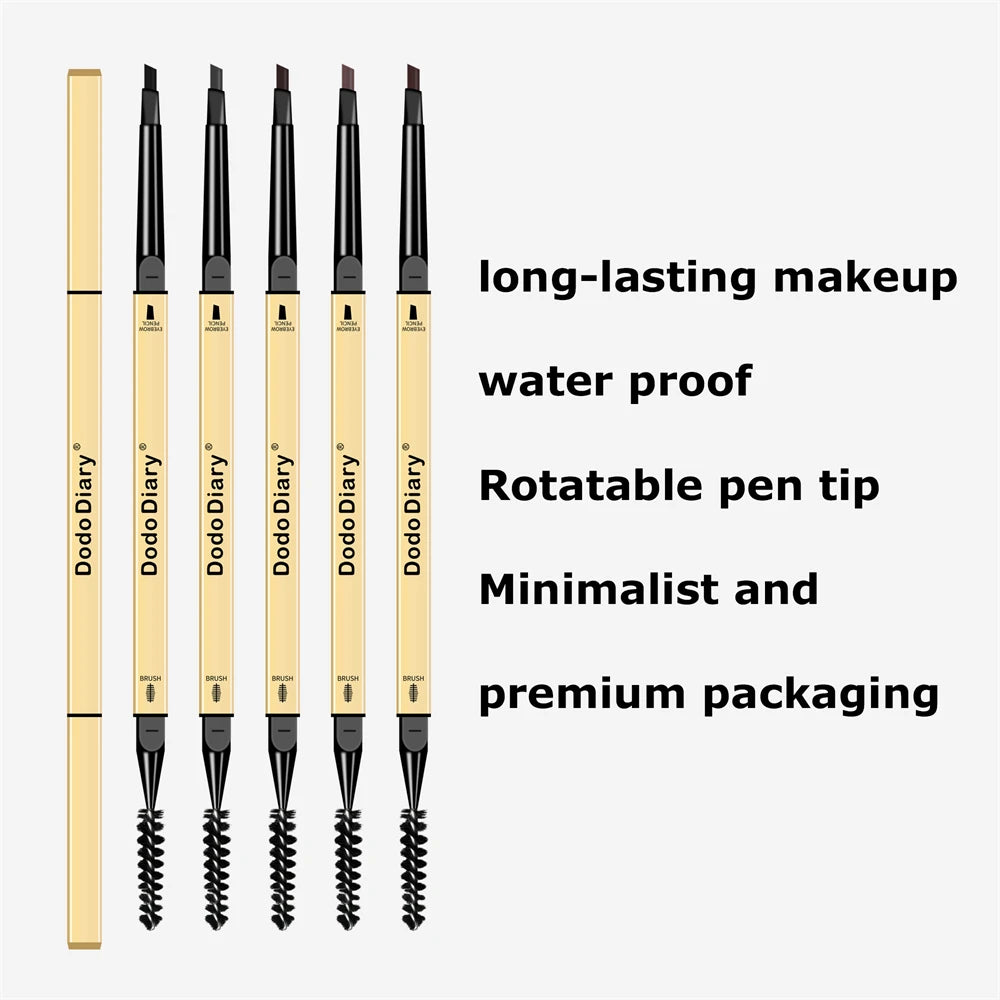 2 In 1 Deluxe Golden Strip Eyebrow Pencil Long-Lasting Waterproof for Precise Application Line Color Delicate Makeup
