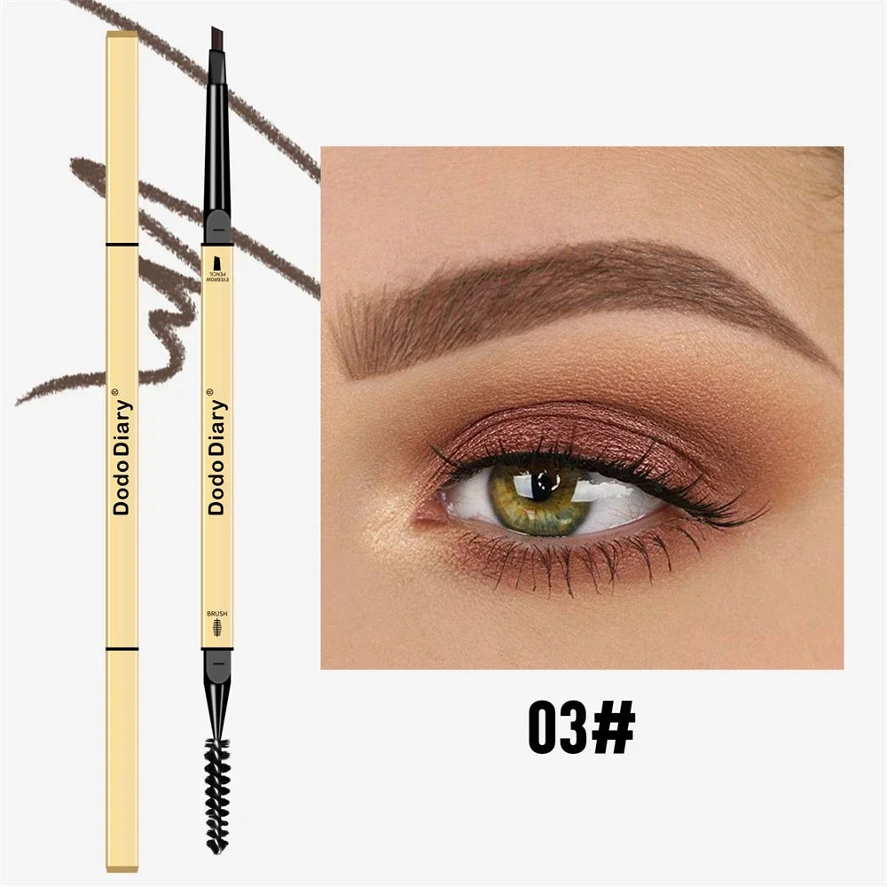 2 In 1 Deluxe Golden Strip Eyebrow Pencil Long-Lasting Waterproof for Precise Application Line Color Delicate Makeup
