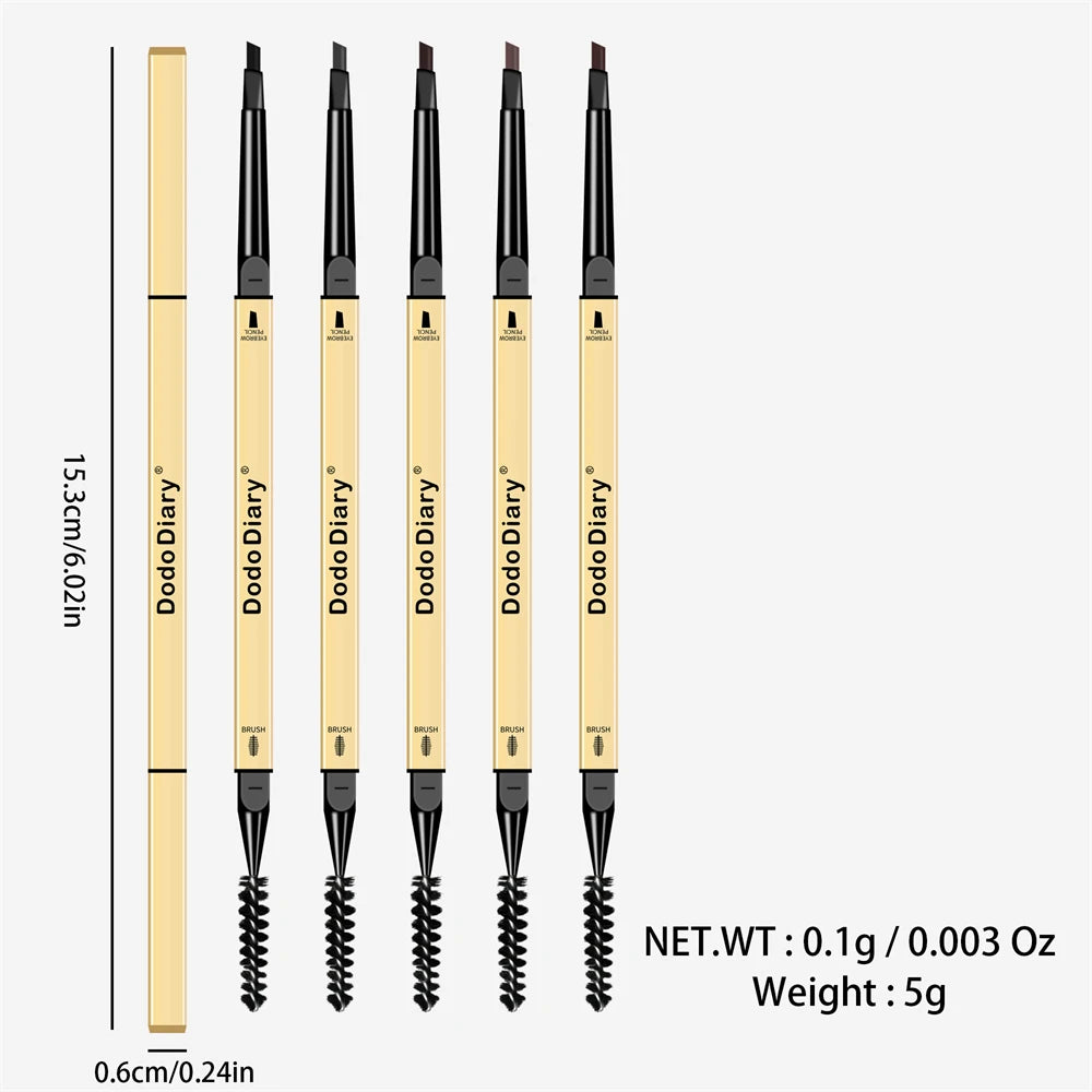 2 In 1 Deluxe Golden Strip Eyebrow Pencil Long-Lasting Waterproof for Precise Application Line Color Delicate Makeup