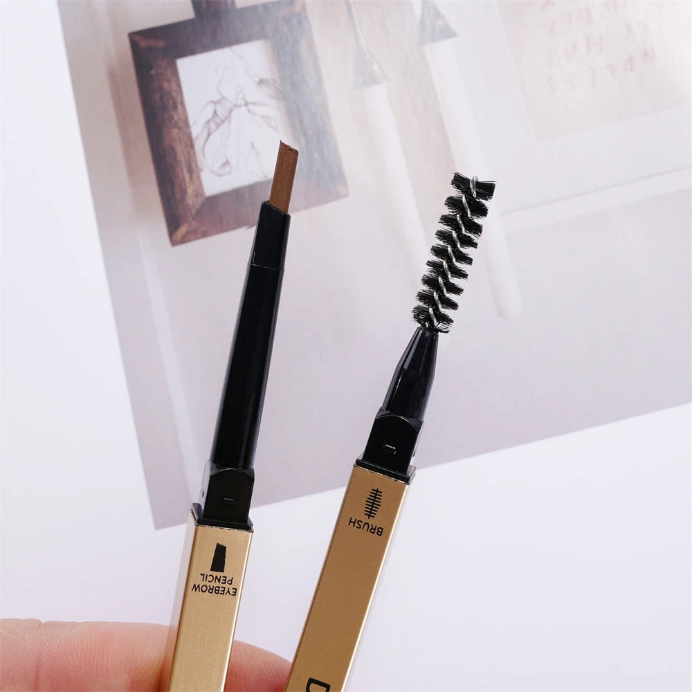 2 In 1 Deluxe Golden Strip Eyebrow Pencil Long-Lasting Waterproof for Precise Application Line Color Delicate Makeup