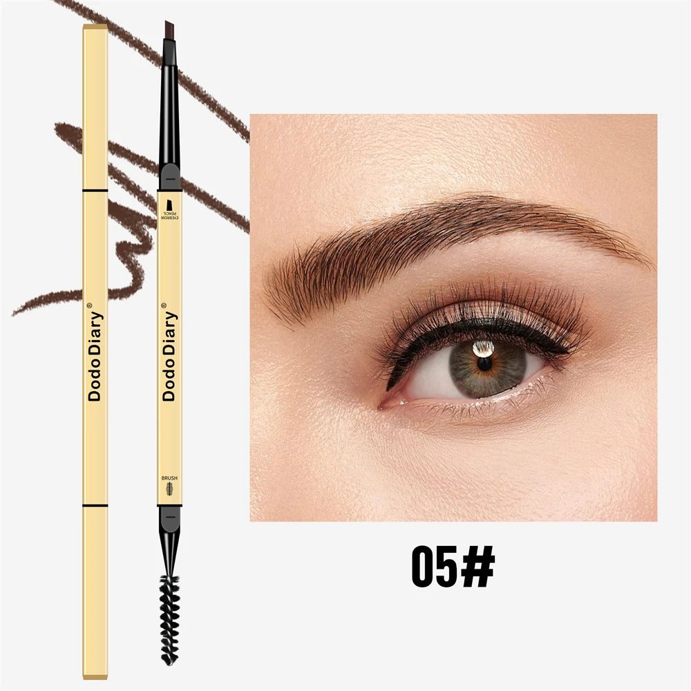 2 In 1 Deluxe Golden Strip Eyebrow Pencil Long-Lasting Waterproof for Precise Application Line Color Delicate Makeup
