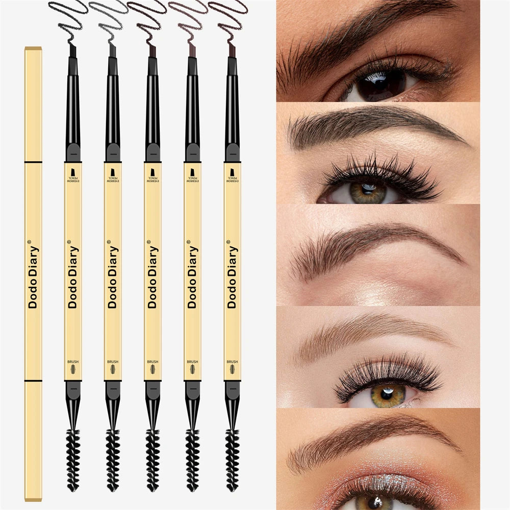2 In 1 Deluxe Golden Strip Eyebrow Pencil Long-Lasting Waterproof for Precise Application Line Color Delicate Makeup