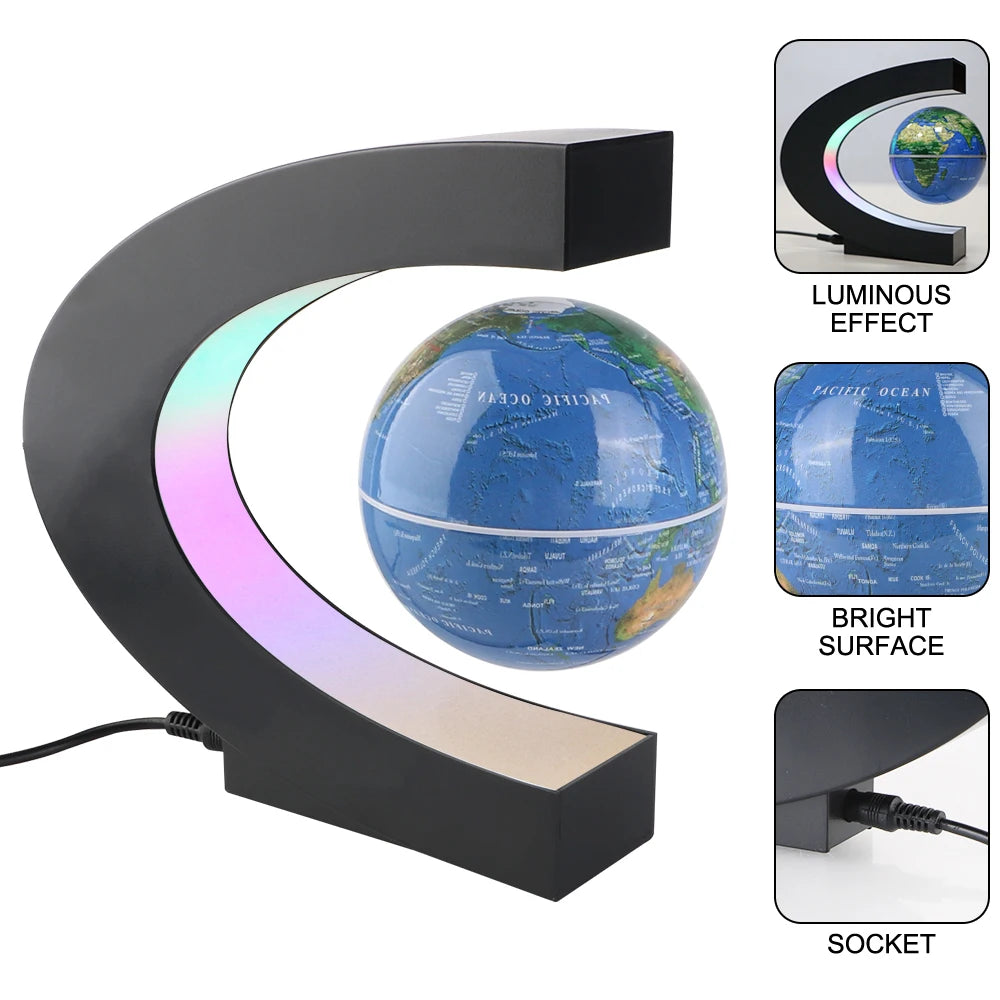 Novelty Ball Light Birthday Gifts Magnetic Levitation Globe Floating LED World Map Home Decoration Electronic Antigravity Lamp