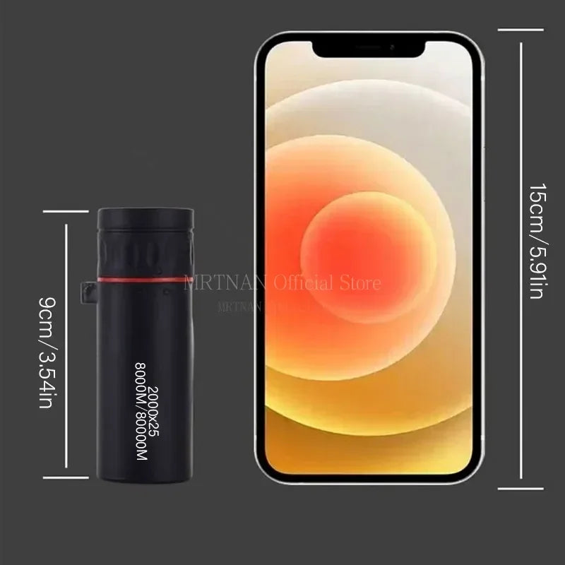 2025 2000X25 HD Monocular Telescope, Compact Portable for Travel, Hiking, Fishing, Camping, Stargazing, Concerts & Bird Watching
